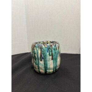 Handmade‎ Pottery Cup Ceramic Glazed Drip Effect Mottled Unique Decorative Small